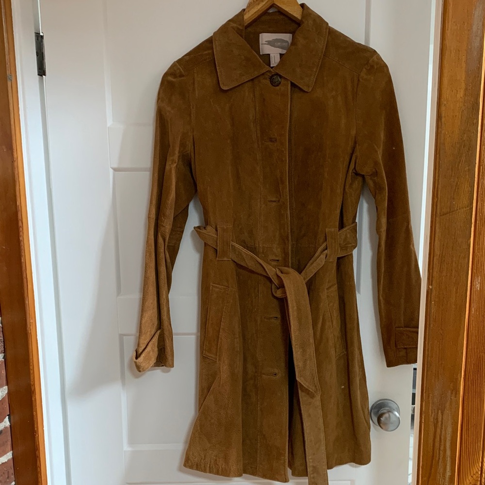 Forever 21 Tan Suede Trench Coat